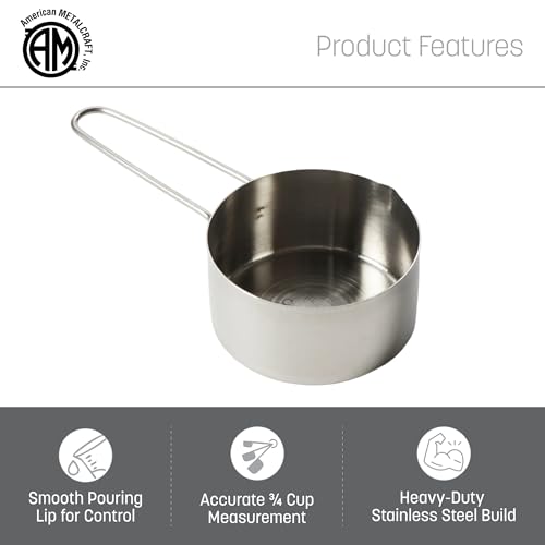 American Metalcraft 3/4-Cup Stainless Steel Measuring Cup - Single Pack