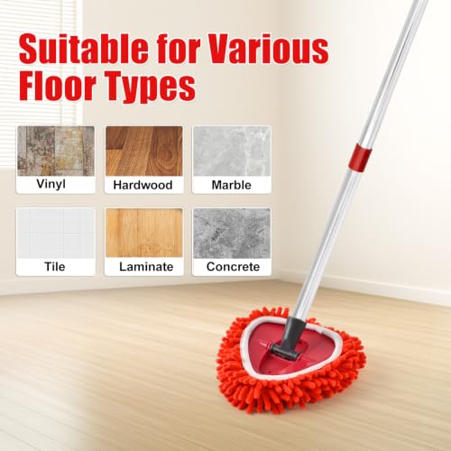 4 Pack Chenille Mop Head Replacements for O-Cedar EasyWring