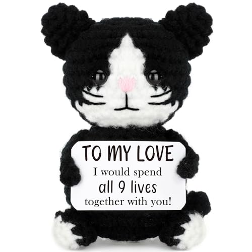 Handmade Crochet Black Cat Gift for Couples | My Love Reminder