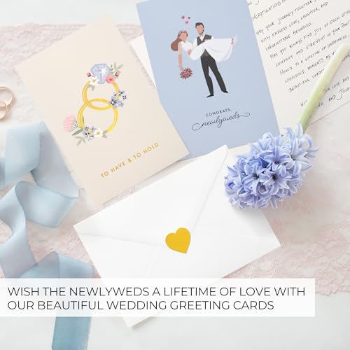 Elegant Wedding Card Set of 10 with Envelopes & Stickers