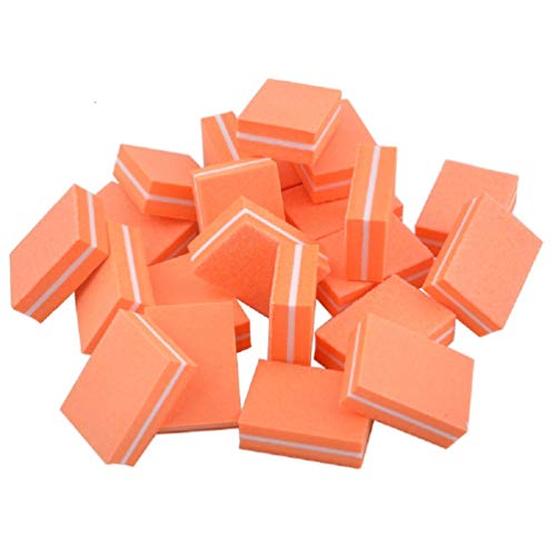 Yimart 20-Pack Double-Sided Mini Nail Buffer Blocks, Orange Sponge Files for Manicure