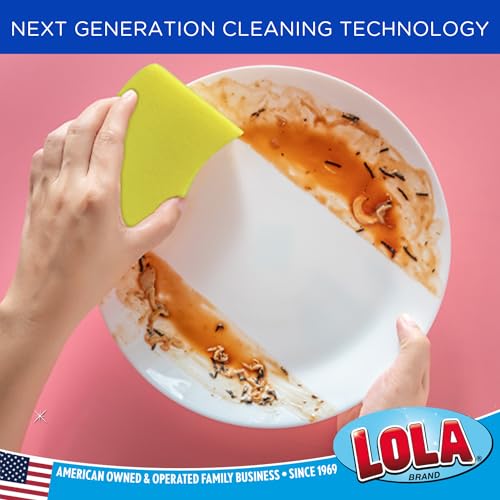 LOLA Pot Brite Heavy Duty Scrub Sponges, 2 Pack - Durable Wavy Design