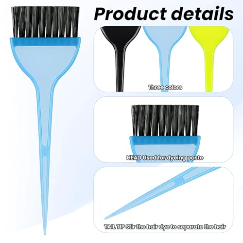 Hair Coloring Dye Brush Set 3 Pcs Professional Wide Applicator Tools