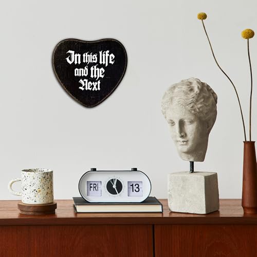 In This Life And The Next Gothic Heart Wooden Wall Sign - 6x5.5 inch