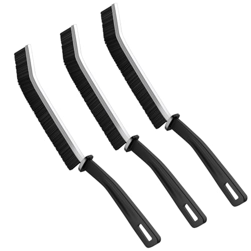 Cnuoky Crevice Cleaning Brush Set, Stiff Bristle Gap Scrubber 3 Pack