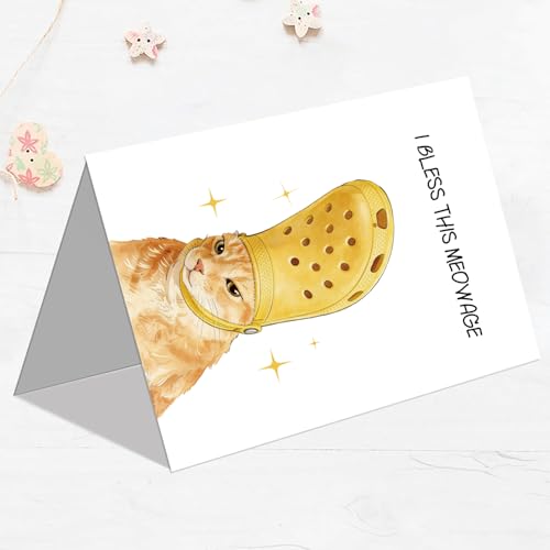 Funny Pope Cat Meme Wedding Card #2 - Humorous Engagement Card for Cat Lovers