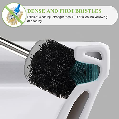 AONEZ Compact Toilet Brush & Holder with Stainless Steel Handle