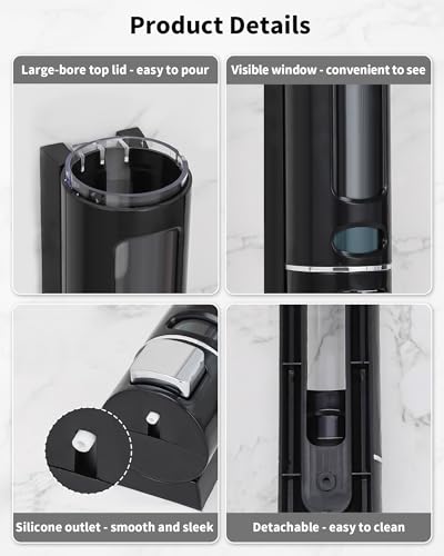 400ML WUKUR No Drill Shower Shampoo & Conditioner Dispenser - Black