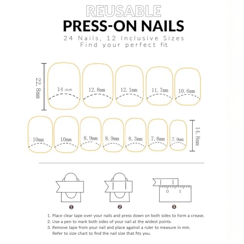 Short Square French Press on Nails with 3D Flower Embossed Design Nude Glossy False Nails