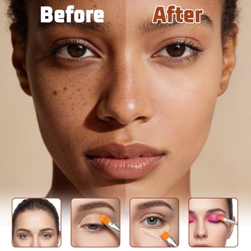 6Pcs Flat Round Eyeshadow Primer & Concealer Brush Set