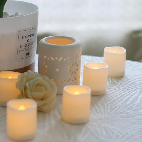 12-Pack Battery Operated Flameless LED Votive Candles - Warm White