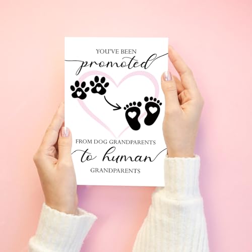 Cute Dog Grandparents Pregnancy Announcement Card - Unique Reveal Gift