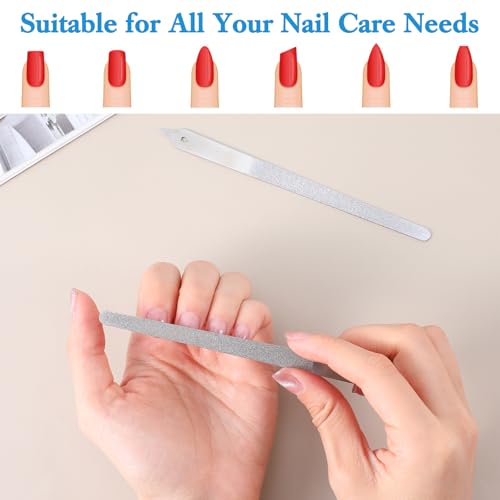 Kifmurase 4-Pack Diamond Metal Nail Files with Pointed Tip