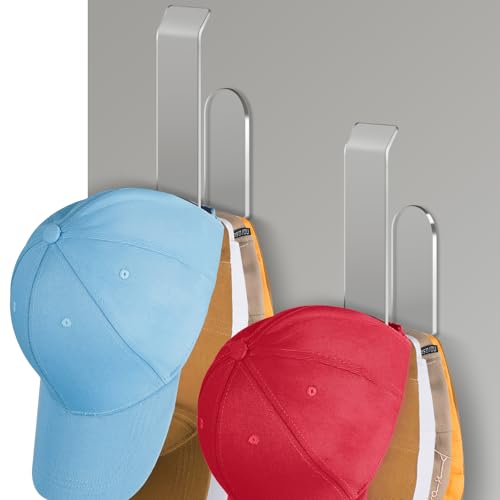 NiHome Clear Acrylic Hat Organizer Rack for Baseball Caps, No-Drill