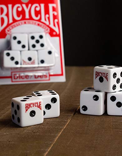 Bicycle 5-Pack Premium D6 Dice Set for Poker & Games - 16mm