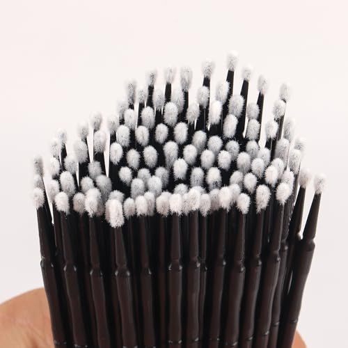 Mekupeu 100Pcs Disposable Micro Applicator Brushes for Eyelash Extensions and Makeup