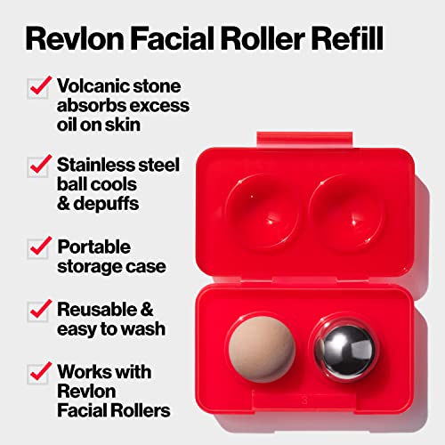 Revlon Facial Roller Refill Pack with Volcanic and Stainless Steel Stones