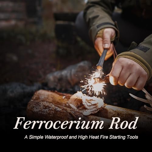 CooBigo Ferrocerium Rod Fire Starter - 2 Pack, 4" x 3/8" Survival Tool for Camping & Hiking