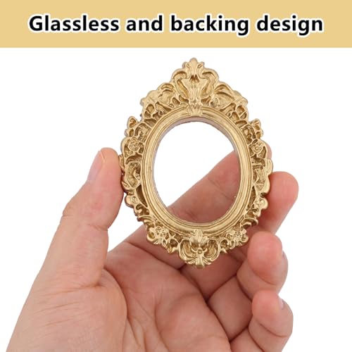 10pcs Mini Gold Picture Frames - Vintage Resin Photo Display