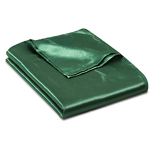 Ersmak Full Satin Flat Sheet - Luxury Ultra Soft Bedding, Emerald Green