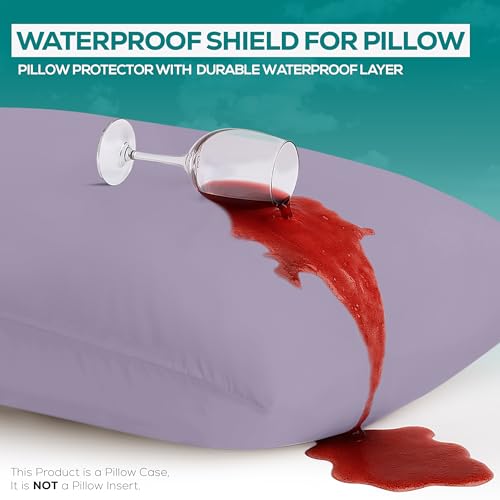 Utopia Bedding King Size Waterproof Pillow Protectors - Lavender, Set of 2