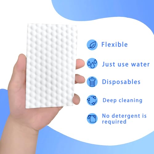 50 Pack Melamine Eraser Sheets - Durable Cleaning Sponges