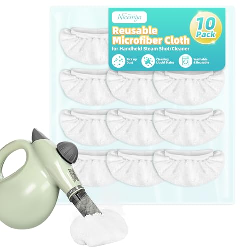 10 Pack White Microfiber Cloths for Handheld Steam Cleaners
