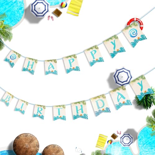 Chanaco Tropical Moana Birthday Decoration Set - Blue Party Supplies