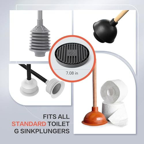 Dealsgogo 2-Piece Toilet Plunger Drip Tray & Quick-Dry Ventilation Mat