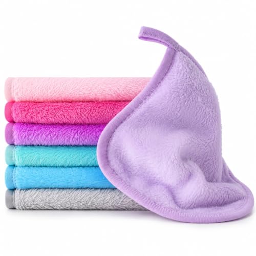 Sukh Reusable Makeup Remover Pads - 7-Pack Microfiber Face Wash Cloths