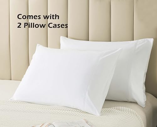 WhatsBedding Cotton Pillowcases Set of 2 - White, 20x26, Envelope Closure