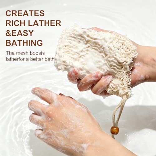 YBONRSQ 6-Pack Sisal Soap Bag & Exfoliating Soap Saver Pouch