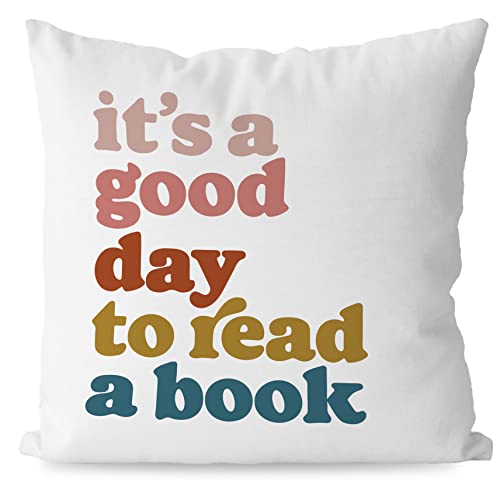 KEUSPI Reading Pillow Cover - 18x18 Flannel Decor for Book Lovers