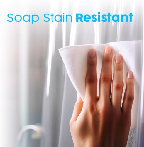 ZENO Frosted Shower Curtain Liner, 72x72 Waterproof PEVA with Magnets