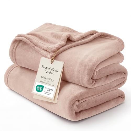 Bedsure GentleSoft Fleece Throw Blanket - Dusty Pink, 50x60 inches