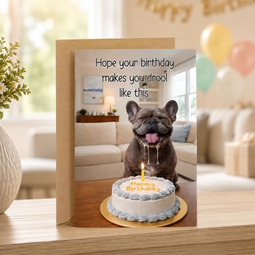 Funny Birthday Card with French Bulldog | 5x7 Card & Envelope