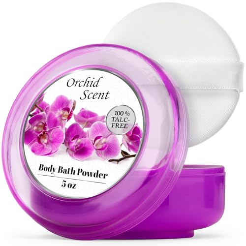 R-NEU Talc-Free Body Powder - Majestic Orchid 5 oz with Plush Puff