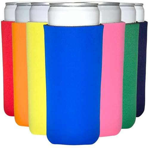 Slim 12oz Can Cooler Sleeves - Multicolor 8-Pack by TahoeBay