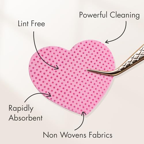 Embagol Lint Free Eyelash Extension Glue Wipes 200 PCS Pink