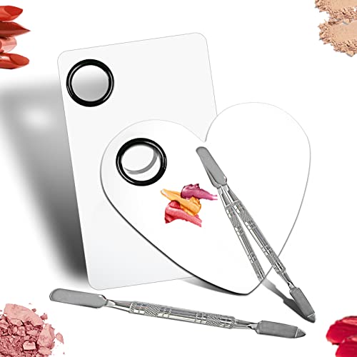 Penugo Stainless Steel Makeup Palette and Spatula Set for Cosmetic Mixing