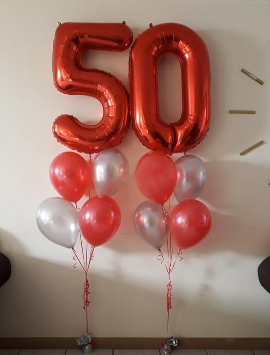 Red 8 Balloon - 40 Inch Number Balloon for Birthday Celebrations | Perfect for 8th Party Decor
