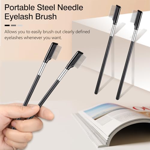 Kootinn 4-Pack Metal Eyelash Combs - Stainless Steel Lash Separator