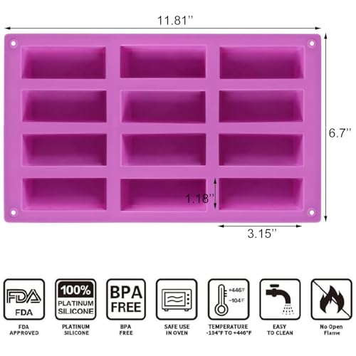 Silicone Granola Bar Molds - 12 Cavity for Energy & Protein Bars