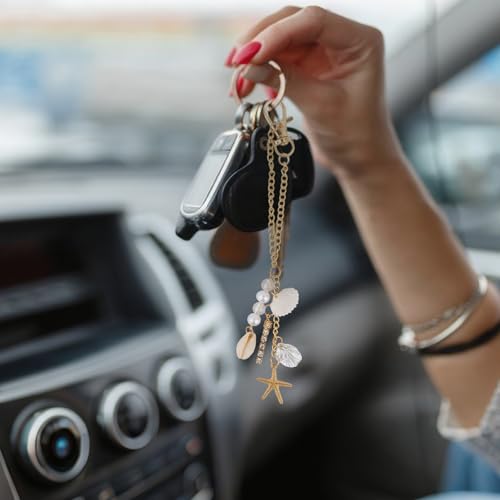 HOHUCRAB Sea Shells & Starfish Car Mirror Hanging Charm - Classic Style