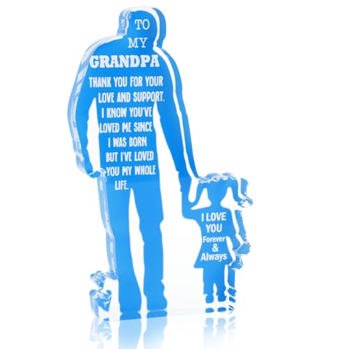Grandpa Gifts from Granddaughter Acrylic Keepsake - Family Love Home Décor - Grandpa-Granddaughter Variation
