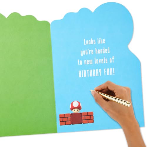 Hallmark Nintendo Super Mario Birthday Card - Holographic Gaming Card