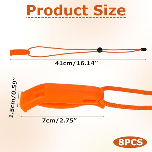 8 Pack Marine Whistle Coast Guard Approved,Boat Whistle,Whistle Emergency,Kayak Whistle,Safety Whistle,Survival Whistle,for Kayak Life Jacket, Boating, Fishing Boat, Camping, Hiking