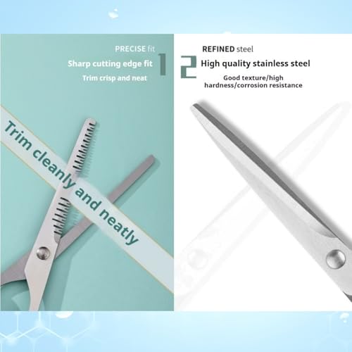 TIKIYOUN Professional 6.7-Inch Black Hair Cutting Shears Set with Thinning Scissors and Comb