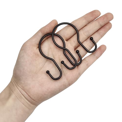 LULARINE Double Shower Curtain Hooks - 24 Rustproof Metal Rings