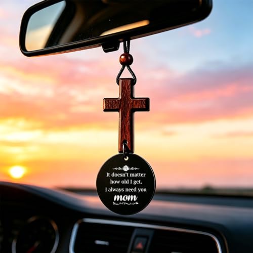 Cross Car Rear View Mirror Charm for Mom - Heartwarming Gift